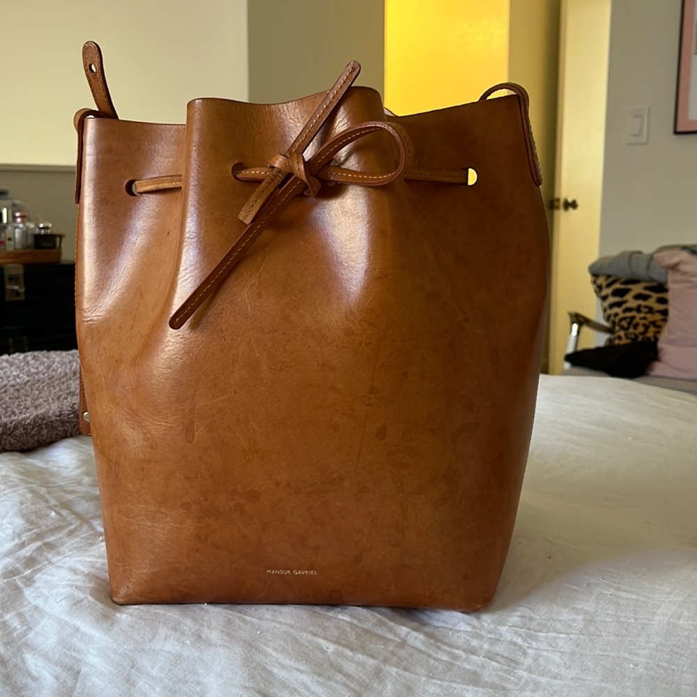 Mansur Gabriel Leather Bucket Bag